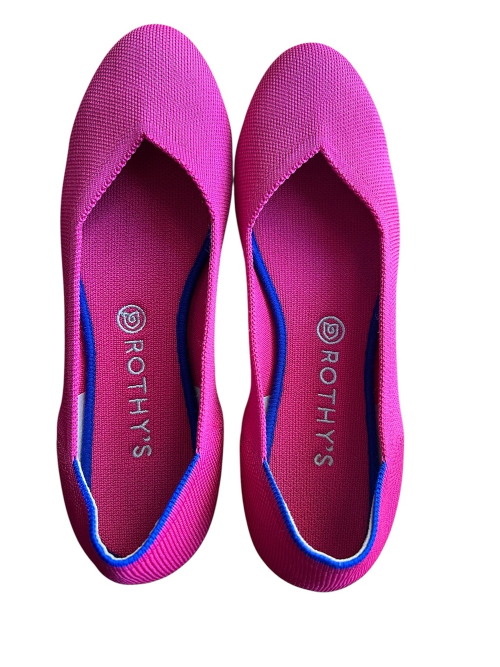 Rothy's The Flat Hot Pink Round Toe Magenta Ballet Flats Women’s 11 Rare Retired - Picture 2 of 13